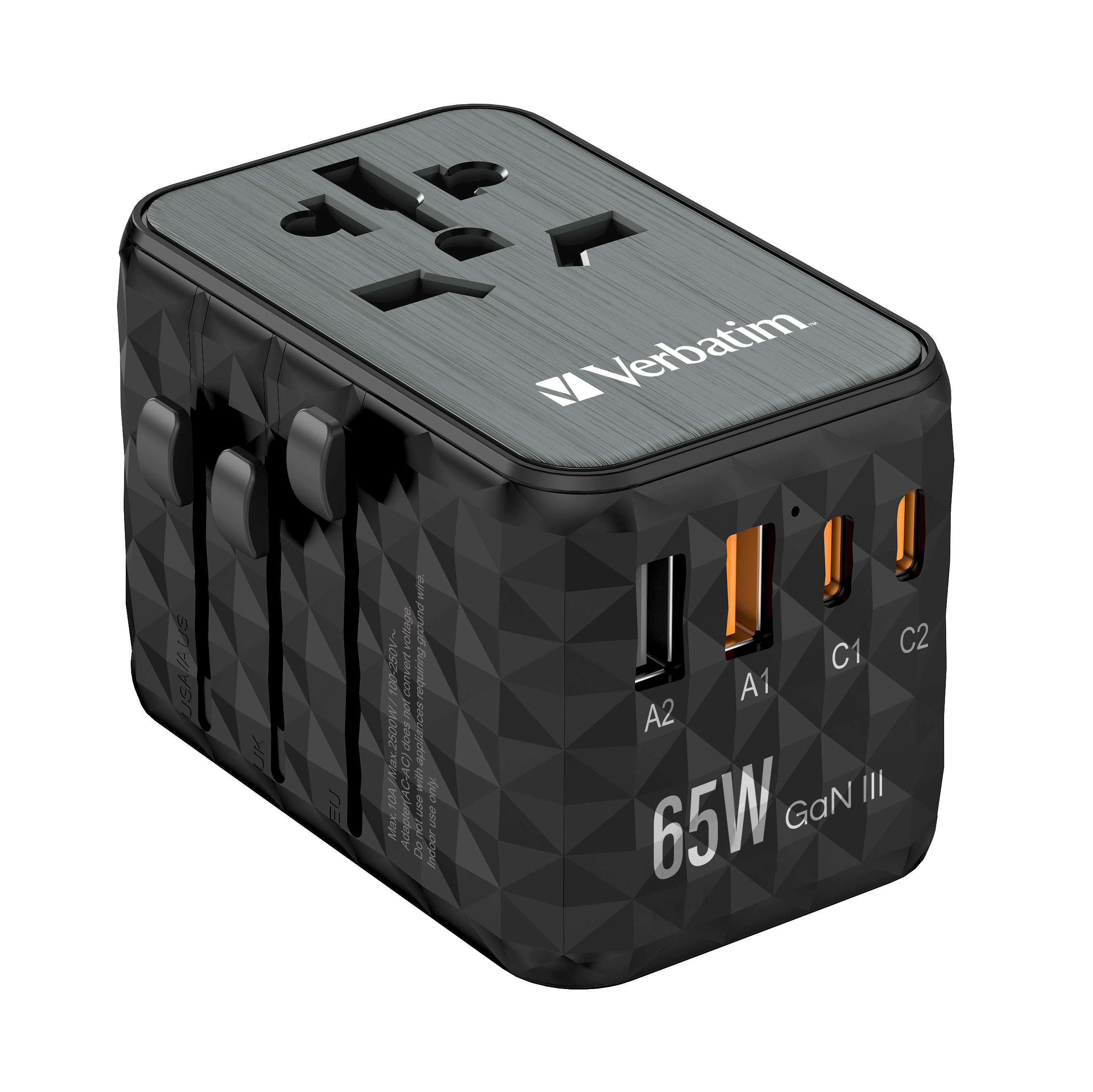 Verbatim UTA-05 GaN III 65W Universal Travel Adapter