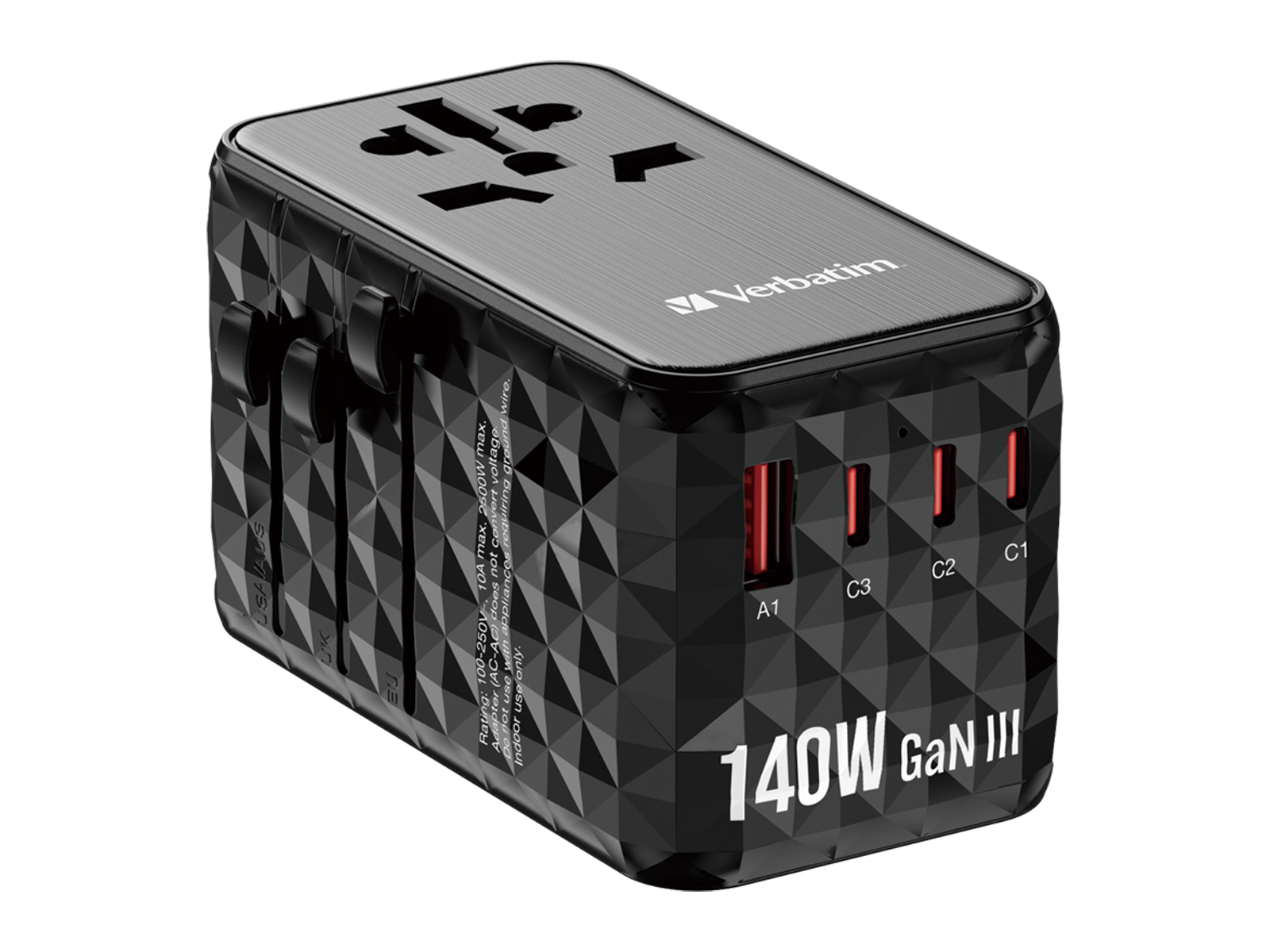 Verbatim UTA-10 GaN III 140W Universal Travel Adapter